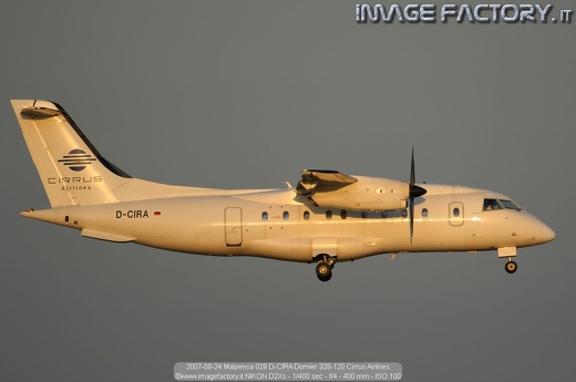 2007-08-24 Malpensa 029 D-CIRA Domier 328-120 Cirrus Airlines